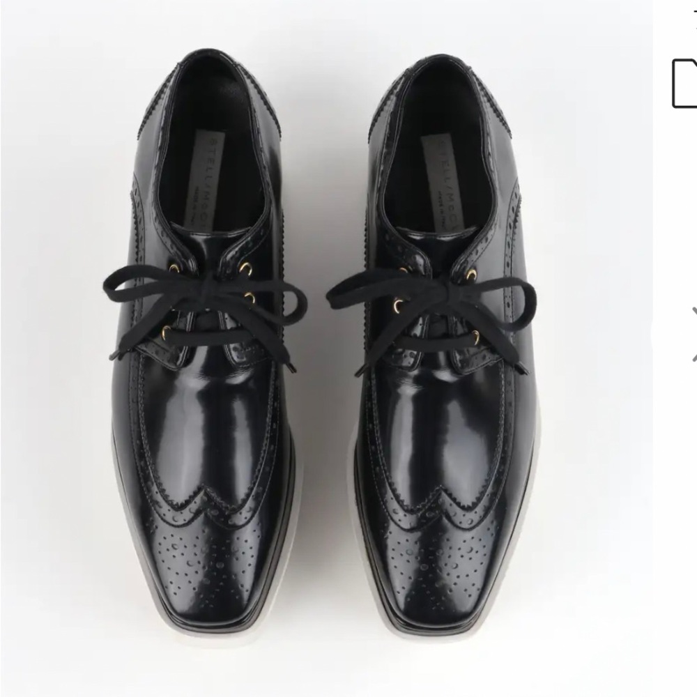 ❌SOLD❌NIB- STELLA McCARTNEY  faux leather Elyse Dane platform  brogue shoes 40 - Picture 5 of 15
